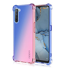 Funda Silicona Ultrafina Carcasa Transparente Gradiente G01 para Oppo K7 5G Azul