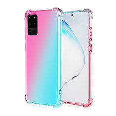 Funda Silicona Ultrafina Carcasa Transparente Gradiente G01 para Samsung Galaxy S20 Ultra Rosa