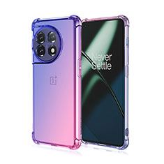 Funda Silicona Ultrafina Carcasa Transparente Gradiente para OnePlus 11 5G Purpura Claro