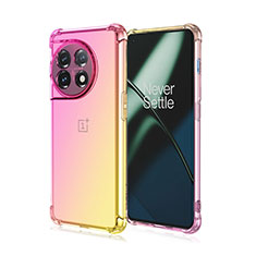 Funda Silicona Ultrafina Carcasa Transparente Gradiente para OnePlus 11 5G Rosa