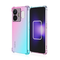 Funda Silicona Ultrafina Carcasa Transparente Gradiente para Realme GT3 5G Cian