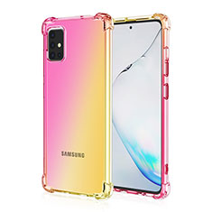 Funda Silicona Ultrafina Carcasa Transparente Gradiente para Samsung Galaxy M40S Amarillo