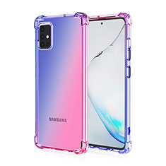 Funda Silicona Ultrafina Carcasa Transparente Gradiente para Samsung Galaxy M40S Azul