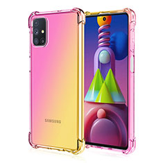Funda Silicona Ultrafina Carcasa Transparente Gradiente para Samsung Galaxy M51 Amarillo