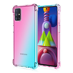 Funda Silicona Ultrafina Carcasa Transparente Gradiente para Samsung Galaxy M51 Cian