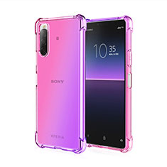 Funda Silicona Ultrafina Carcasa Transparente Gradiente para Sony Xperia 10 II Purpura Claro