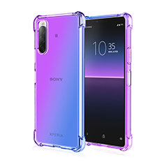 Funda Silicona Ultrafina Carcasa Transparente Gradiente para Sony Xperia 10 III Azul