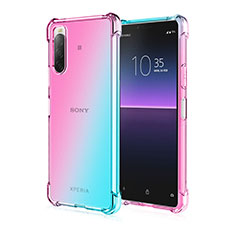 Funda Silicona Ultrafina Carcasa Transparente Gradiente para Sony Xperia 10 III Azul Cielo