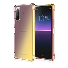 Funda Silicona Ultrafina Carcasa Transparente Gradiente para Sony Xperia 10 V Oro