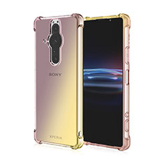 Funda Silicona Ultrafina Carcasa Transparente Gradiente para Sony Xperia PRO-I Oro