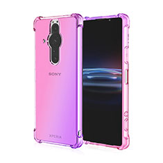 Funda Silicona Ultrafina Carcasa Transparente Gradiente para Sony Xperia PRO-I Purpura Claro