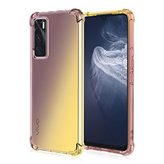 Funda Silicona Ultrafina Carcasa Transparente Gradiente para Vivo Y70 (2020) Marron