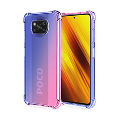 Funda Silicona Ultrafina Carcasa Transparente Gradiente para Xiaomi Poco X3 Azul