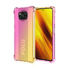 Funda Silicona Ultrafina Carcasa Transparente Gradiente para Xiaomi Poco X3 NFC Rosa