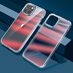 Funda Silicona Ultrafina Carcasa Transparente Gradiente QC1 para Apple iPhone 14 Plus Rojo