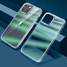 Funda Silicona Ultrafina Carcasa Transparente Gradiente QC1 para Apple iPhone 14 Plus Verde