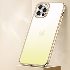 Funda Silicona Ultrafina Carcasa Transparente Gradiente S01 para Apple iPhone 13 Pro Amarillo