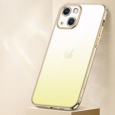 Funda Silicona Ultrafina Carcasa Transparente Gradiente S01 para Apple iPhone 14 Amarillo