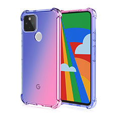 Funda Silicona Ultrafina Carcasa Transparente H01 para Google Pixel 5 Azul