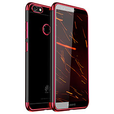 Funda Silicona Ultrafina Carcasa Transparente H01 para Huawei Enjoy 7 Rojo
