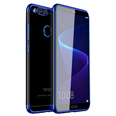 Funda Silicona Ultrafina Carcasa Transparente H01 para Huawei Honor 7X Azul
