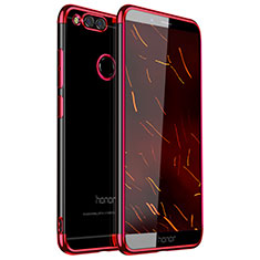 Funda Silicona Ultrafina Carcasa Transparente H01 para Huawei Honor 7X Rojo