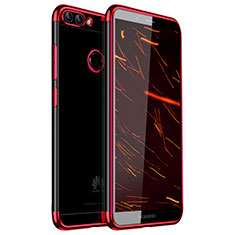 Funda Silicona Ultrafina Carcasa Transparente H01 para Huawei P Smart Rojo