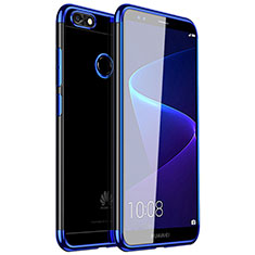 Funda Silicona Ultrafina Carcasa Transparente H01 para Huawei Y6 Pro (2017) Azul