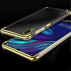 Funda Silicona Ultrafina Carcasa Transparente H01 para Huawei Y7 (2019) Oro