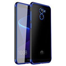 Funda Silicona Ultrafina Carcasa Transparente H01 para Huawei Y7 Prime Azul