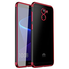 Funda Silicona Ultrafina Carcasa Transparente H01 para Huawei Y7 Prime Rojo