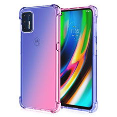 Funda Silicona Ultrafina Carcasa Transparente H01 para Motorola Moto G9 Plus Azul