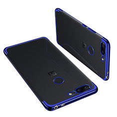 Funda Silicona Ultrafina Carcasa Transparente H01 para OnePlus 5T A5010 Azul