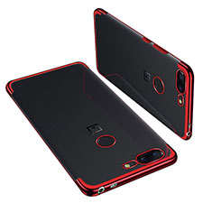 Funda Silicona Ultrafina Carcasa Transparente H01 para OnePlus 5T A5010 Rojo