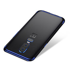 Funda Silicona Ultrafina Carcasa Transparente H01 para OnePlus 6 Azul