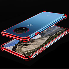 Funda Silicona Ultrafina Carcasa Transparente H01 para OnePlus 7T Rojo