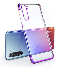 Funda Silicona Ultrafina Carcasa Transparente H01 para Oppo F15 Morado