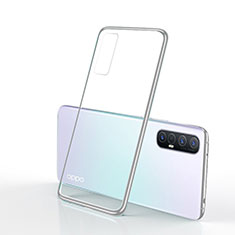 Funda Silicona Ultrafina Carcasa Transparente H01 para Oppo Reno3 Pro Plata