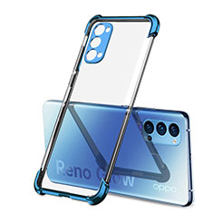 Funda Silicona Ultrafina Carcasa Transparente H01 para Oppo Reno4 Pro 5G Azul