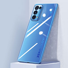 Funda Silicona Ultrafina Carcasa Transparente H01 para Oppo Reno5 5G Azul