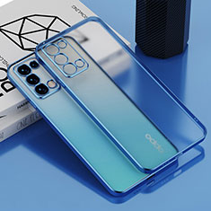 Funda Silicona Ultrafina Carcasa Transparente H01 para Oppo Reno6 Pro+ Plus 5G Azul