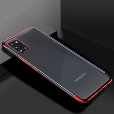 Funda Silicona Ultrafina Carcasa Transparente H01 para Samsung Galaxy A31 Rojo
