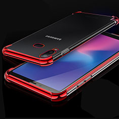 Funda Silicona Ultrafina Carcasa Transparente H01 para Samsung Galaxy A6s Rojo