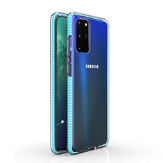 Funda Silicona Ultrafina Carcasa Transparente H01 para Samsung Galaxy S20 Plus 5G Azul Cielo