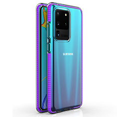 Funda Silicona Ultrafina Carcasa Transparente H01 para Samsung Galaxy S20 Ultra 5G Morado