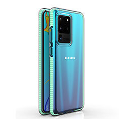 Funda Silicona Ultrafina Carcasa Transparente H01 para Samsung Galaxy S20 Ultra Cian