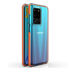 Funda Silicona Ultrafina Carcasa Transparente H01 para Samsung Galaxy S20 Ultra Naranja
