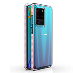 Funda Silicona Ultrafina Carcasa Transparente H01 para Samsung Galaxy S20 Ultra Oro Rosa
