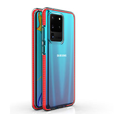 Funda Silicona Ultrafina Carcasa Transparente H01 para Samsung Galaxy S20 Ultra Rojo
