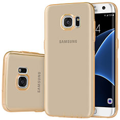 Funda Silicona Ultrafina Carcasa Transparente H01 para Samsung Galaxy S7 Edge G935F Oro